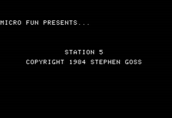 Station 5 (Apple II) screenshot: Title Screen