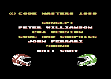 Moto X Simulator (Commodore 64) screenshot: Credits.