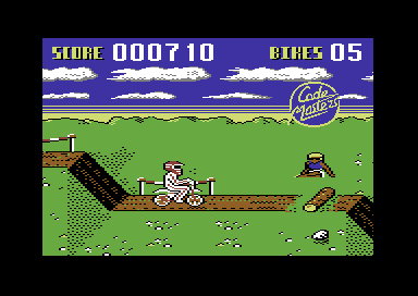 Moto X Simulator (Commodore 64) screenshot: Careful now.