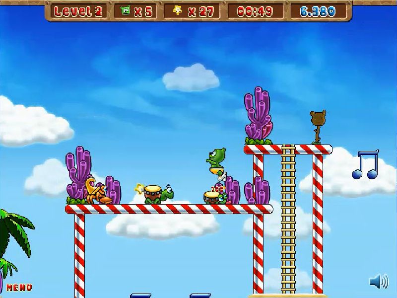 The Gummibär Game (Browser) screenshot: Smashing enemies