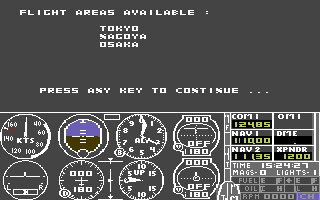 Japan Scenery Disk (Commodore 64) screenshot: Japan scenario available