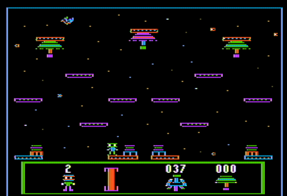 Station 5 (Apple II) screenshot: Starting to Beam Energy