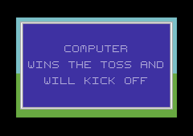 Subbuteo (Commodore 64) screenshot: Ready for kick off.