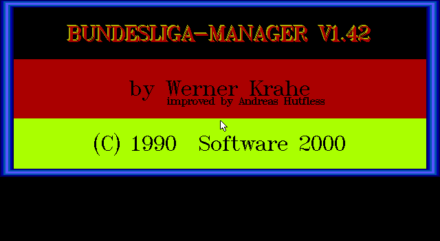 Bundesliga Manager (DOS) screenshot: Title screen