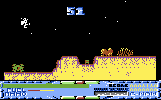 Super G-Man (Commodore 64) screenshot: Gameplay on the first level