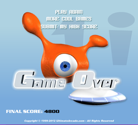 1-i (Browser) screenshot: Game Over