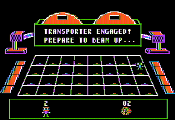 Station 5 (Apple II) screenshot: Teleport to Space
