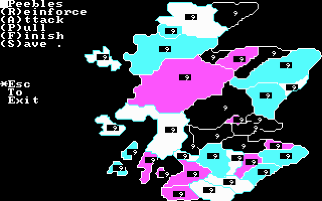 Call to Arms (DOS) screenshot: Scotland scenario.