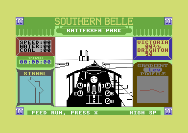 Southern Belle (Commodore 64) screenshot: Battersea Power Station.