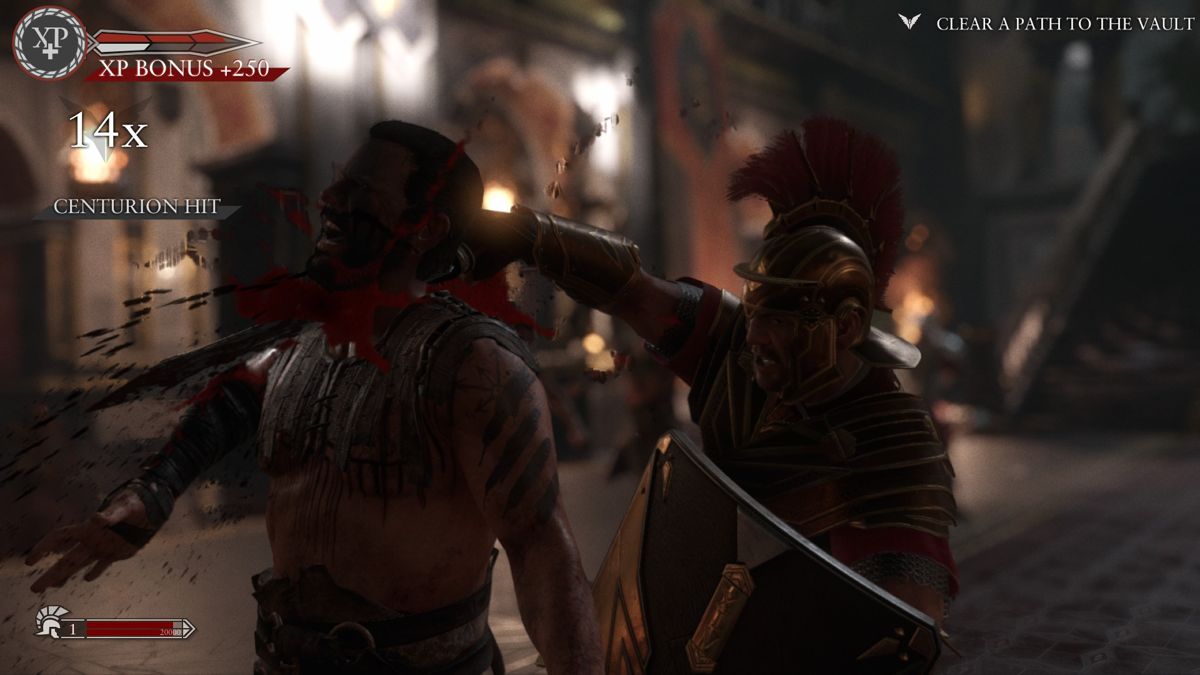 Ryse: Son of Rome (Xbox One) screenshot: Execution moves don't try to artfully camouflage what is being done