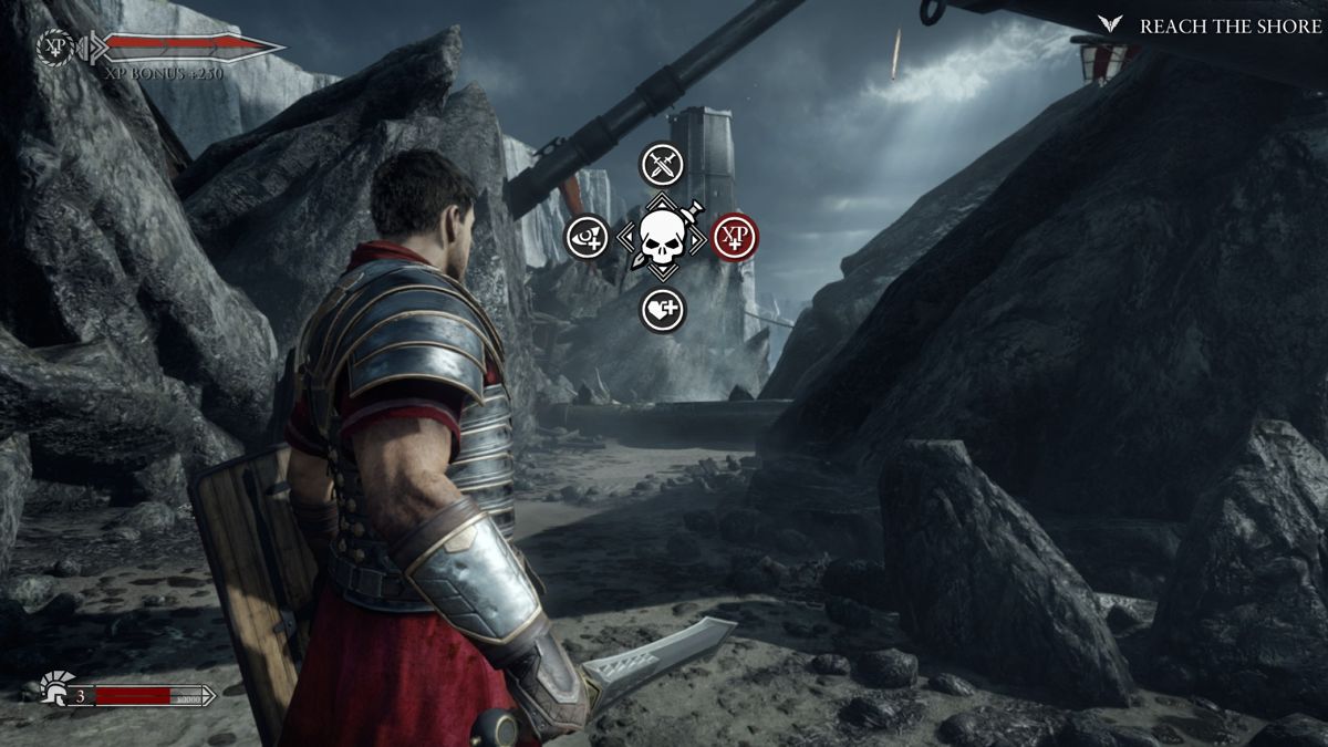 Ryse: Son of Rome (Xbox One) screenshot: Selecting the skill that gets recharged when performing executions