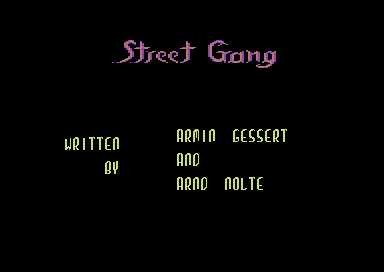 Street Gang (Commodore 64) screenshot: Title screen.
