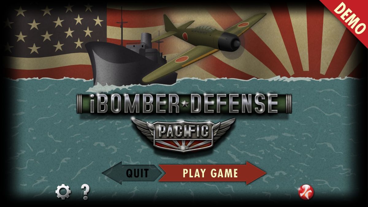 iBomber Defense: Pacific (Windows) screenshot: Main menu (demo version)