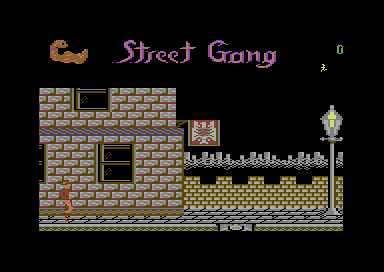 Street Gang (Commodore 64) screenshot: Walking the streets.