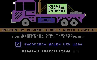 Quick-Cartage Company (Commodore 64) screenshot: Title screen