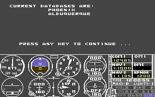 Scenery Disk 2 (Commodore 64) screenshot: Phoenix and Albuquerque
