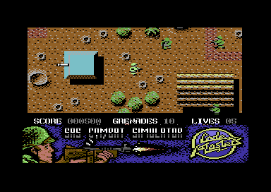 SAS Combat Simulator (Commodore 64) screenshot: Shoot the enemy.