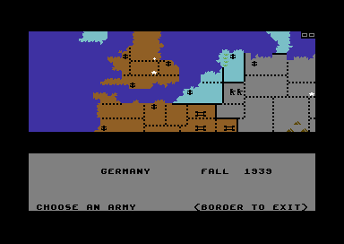 Storm Across Europe (Commodore 64) screenshot: Europe.