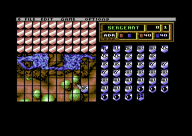 Stratego (Commodore 64) screenshot: Place your pieces.