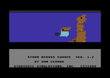 Storm Across Europe (Commodore 64) screenshot: Title screen.
