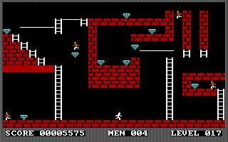 Diamond Dash (DOS) screenshot: Starting the Level 17