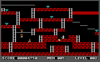 Diamond Dash (DOS) screenshot: Making a complex hole
