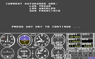 Scenery Disk 3 (Commodore 64) screenshot: Las Vegas, Los Angeles and San Francisco