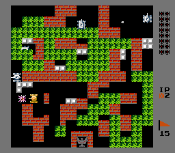 Battle City (NES) screenshot: enemy destroyed.