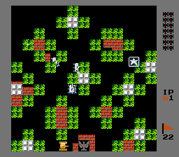 Battle City (NES) screenshot: eagle's wall is damaged