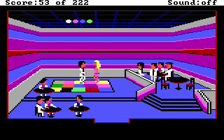 Leisure Suit Larry in the Land of the Lounge Lizards (DOS) screenshot: Dancing with Fawn