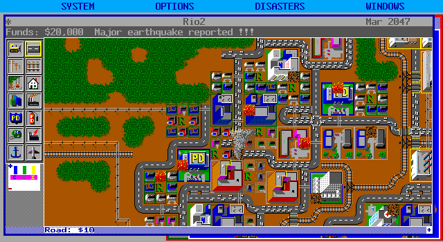 Screenshot of SimCity (DOS, 1989) - MobyGames