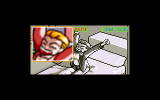 VanSlug: X Mission (DOS) screenshot: The hero wakes up!
