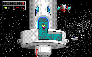 Commander Keen 5: The Armageddon Machine (DOS) screenshot: The game begins with a linear stage advancement. This is the main hub (EGA)