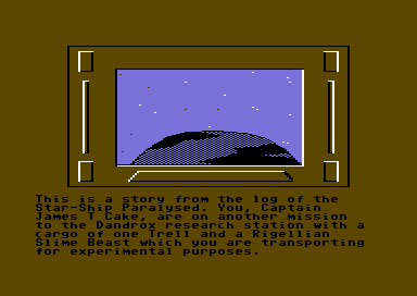 Star Wreck (Commodore 64) screenshot: Your story.