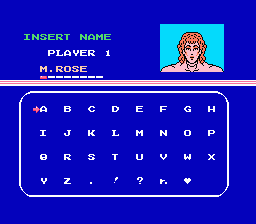 Tecmo World Wrestling (NES) screenshot: Change his name?