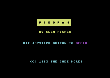 Piegram (Commodore 64) screenshot: Title screen.