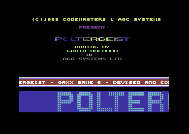 Poltergeist (Commodore 64) screenshot: Title screen.