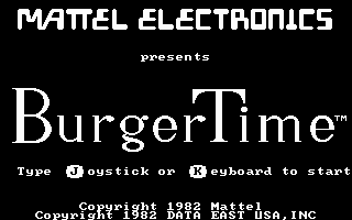 BurgerTime (PC Booter) screenshot: Title Screen