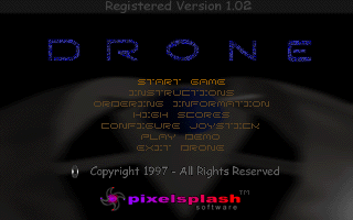 Drone (DOS) screenshot: Title screen