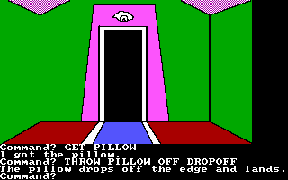 The Demon's Forge (PC Booter) screenshot: There's a deadly dropoff here (Tandy/PCjr)