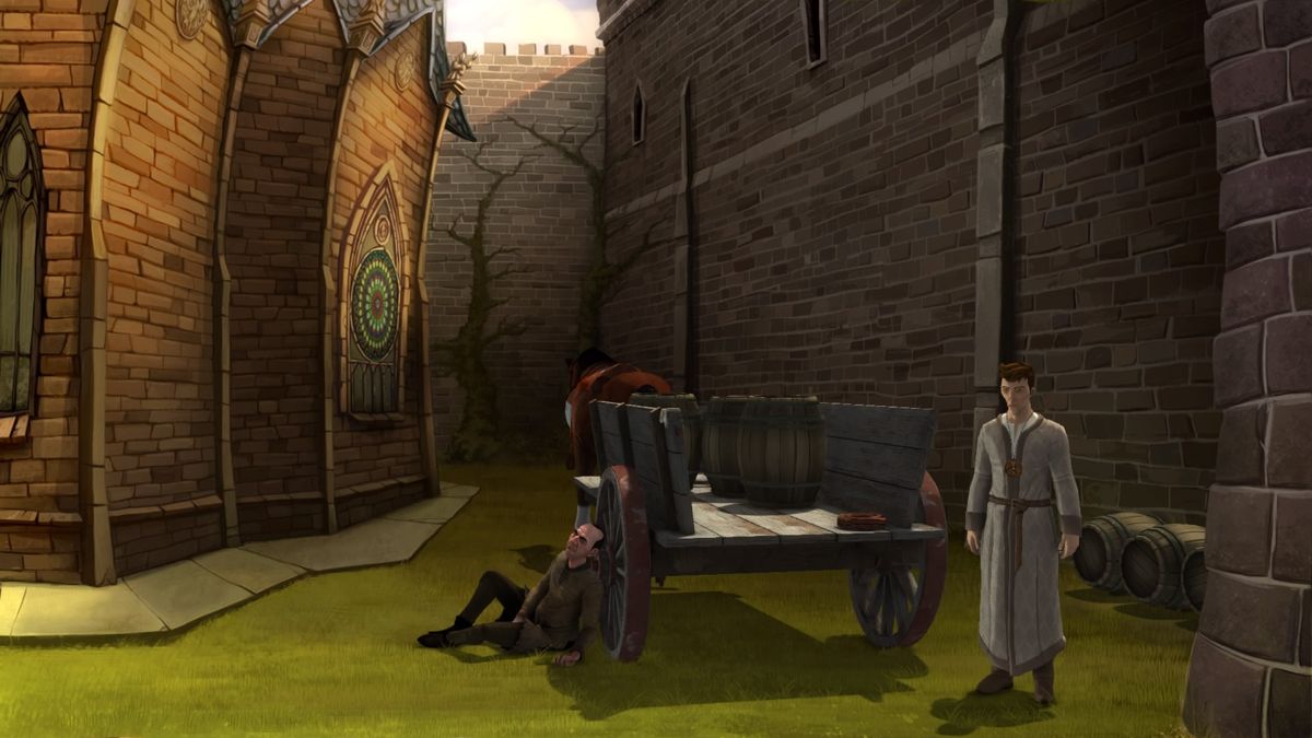 Yesterday: Origins (PlayStation 4) screenshot: Drugging the cart driver