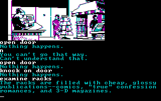 Fahrenheit 451 (DOS) screenshot: Magazine store.