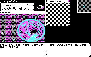 Deja Vu: A Nightmare Comes True!! (DOS) screenshot: Sewer.