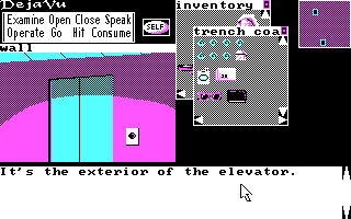 Deja Vu: A Nightmare Comes True!! (DOS) screenshot: Elevator.