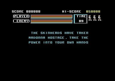 Vigilante (Commodore 64) screenshot: Your incentive.