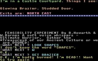 Feasibility Experiment (Commodore 16, Plus/4) screenshot: Dead in the second room
