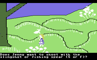 Jenny of the Prairie (Commodore 64) screenshot: With rabbits, the situation is different