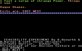 Feasibility Experiment (Commodore 16, Plus/4) screenshot: Game start