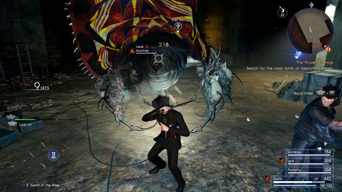 Final Fantasy XV: Windows Edition (Windows) screenshot: Dungeon exploration culminates in this dynamic boss battle