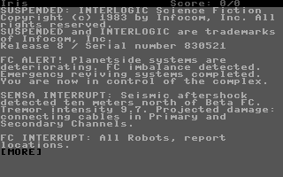 Suspended (Commodore 16, Plus/4) screenshot: Game start